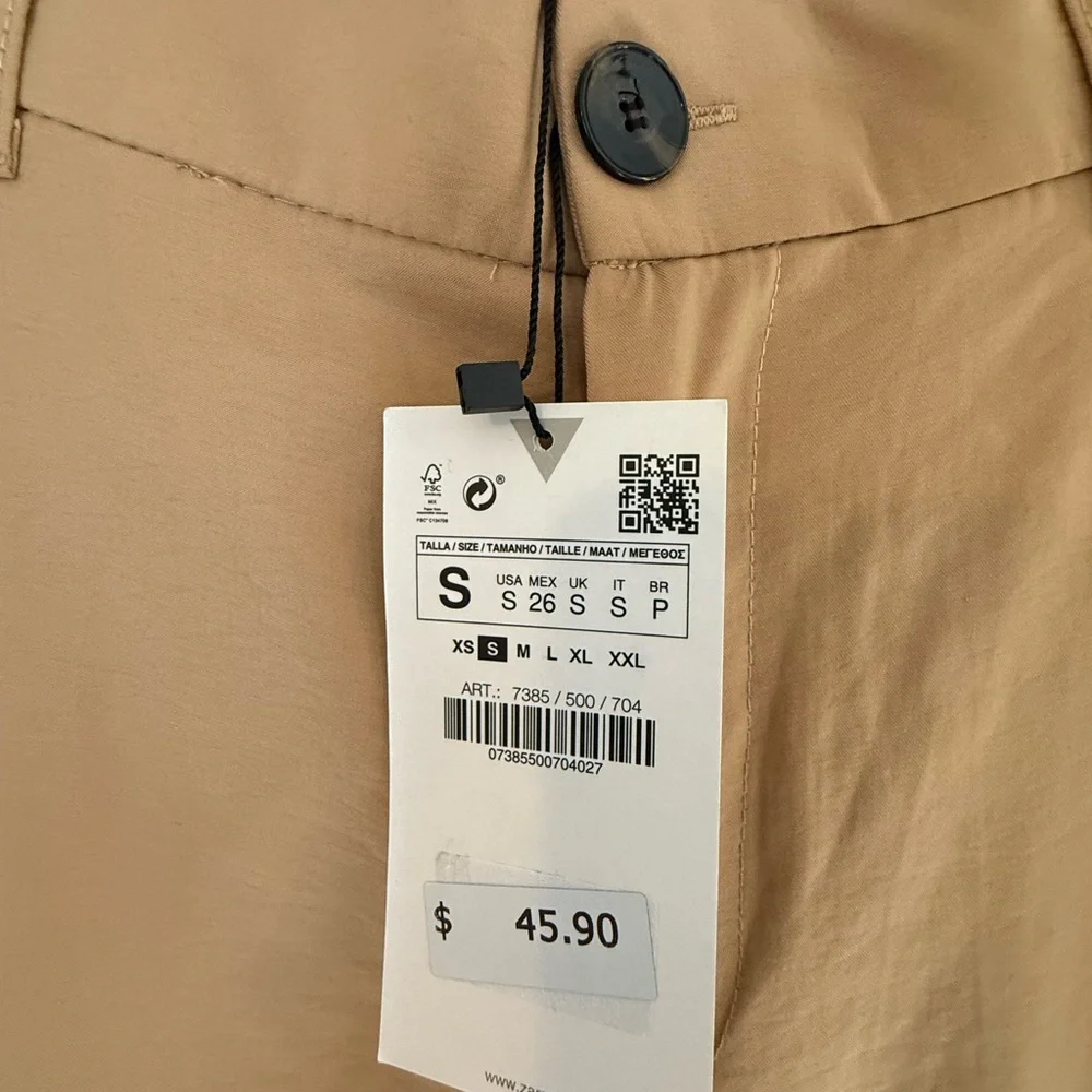 Zara Tall Wide Leg Trousers in Caramel Brown | High Waisted | Small - Picture 4 of 10